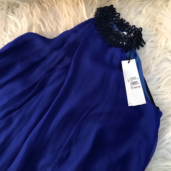 Galvan London Cocktail Dress Party Silk - Cobalt - Picture 5 of 8